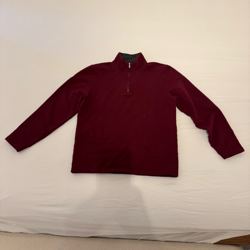 Bonobos Quarter Zip Sweater - Maroon - M